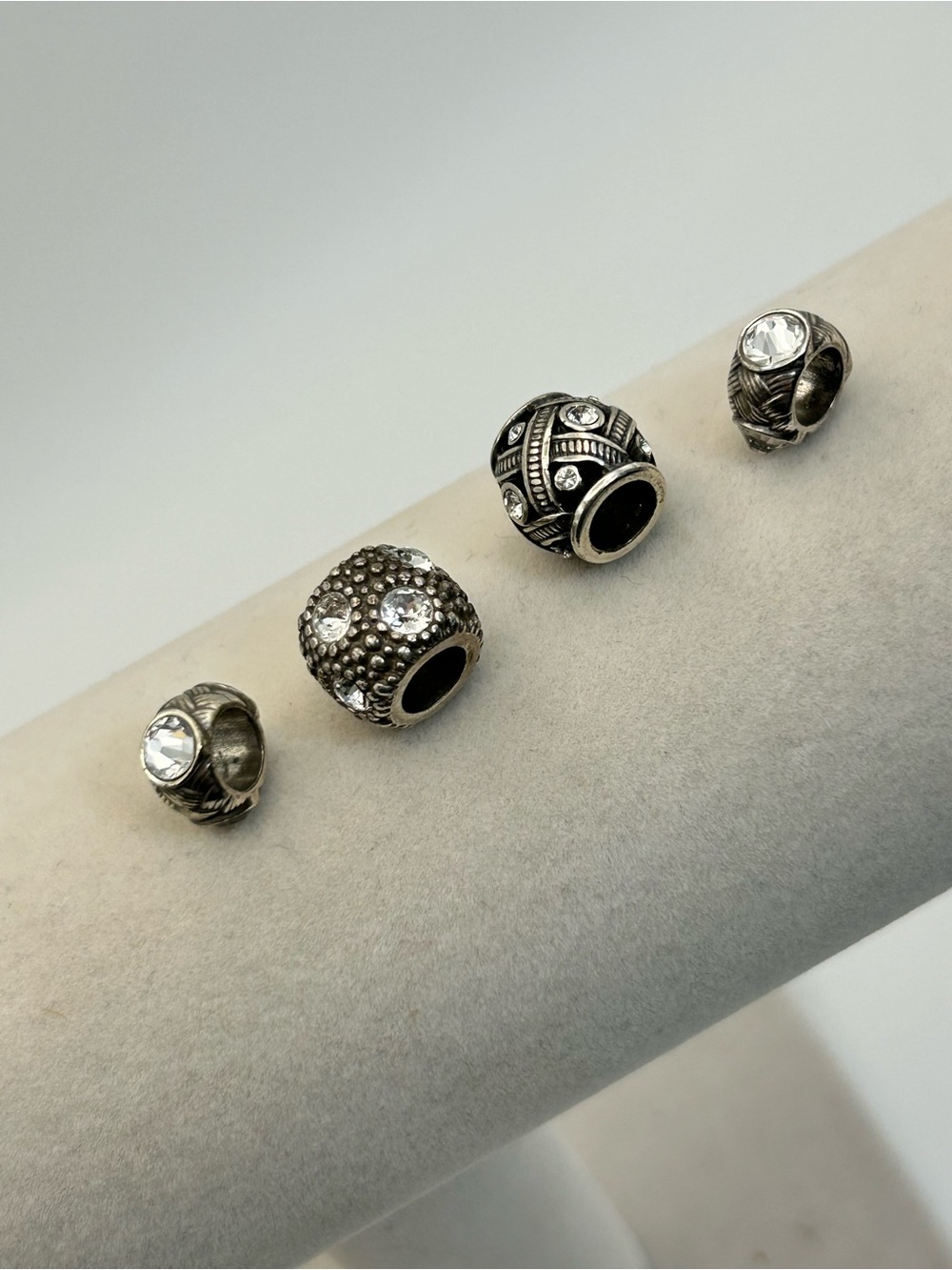 Brighton Sparkle Bead Spacers Silver Plated Qty 4